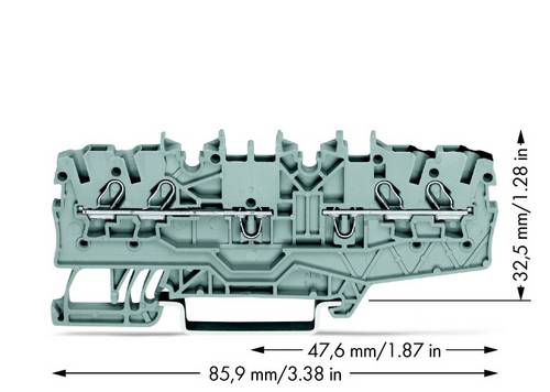 WAGO 2000-2141 Durchgangsklemme 3.50 mm Zugfeder Belegung: L Grau 50 St.