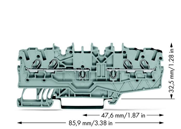 WAGO 2000-2141 Durchgangsklemme 3.50 mm Zugfeder Belegung: L Grau 50 St.