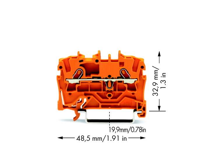 WAGO 2001-1202 Durchgangsklemme 4.20 mm Zugfeder Orange 100 St.