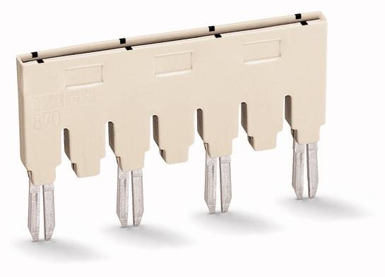 PCB-Steckbrücke mit fünf vertikalen Kontakten zur elektrischen Verbindung auf Platinen eingesetzt.