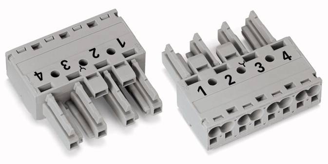 WAGO 770-244 Netz-Steckverbinder WINSTA MIDI Buchse, gerade Gesamtpolzahl: 4 25 A Grau 50 St.