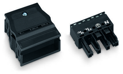 WAGO 770-104 Netz-Steckverbinder WINSTA MIDI Buchse, gerade Gesamtpolzahl: 4 25A Schwarz 25St.