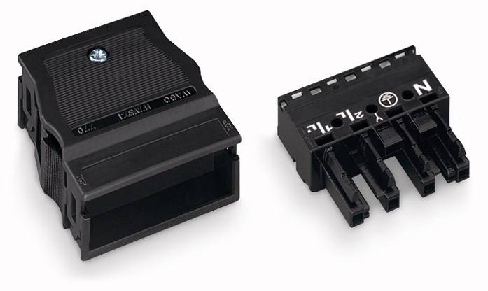 WAGO 770-104 Netz-Steckverbinder WINSTA MIDI Buchse, gerade Gesamtpolzahl: 4 25A Schwarz 25St.