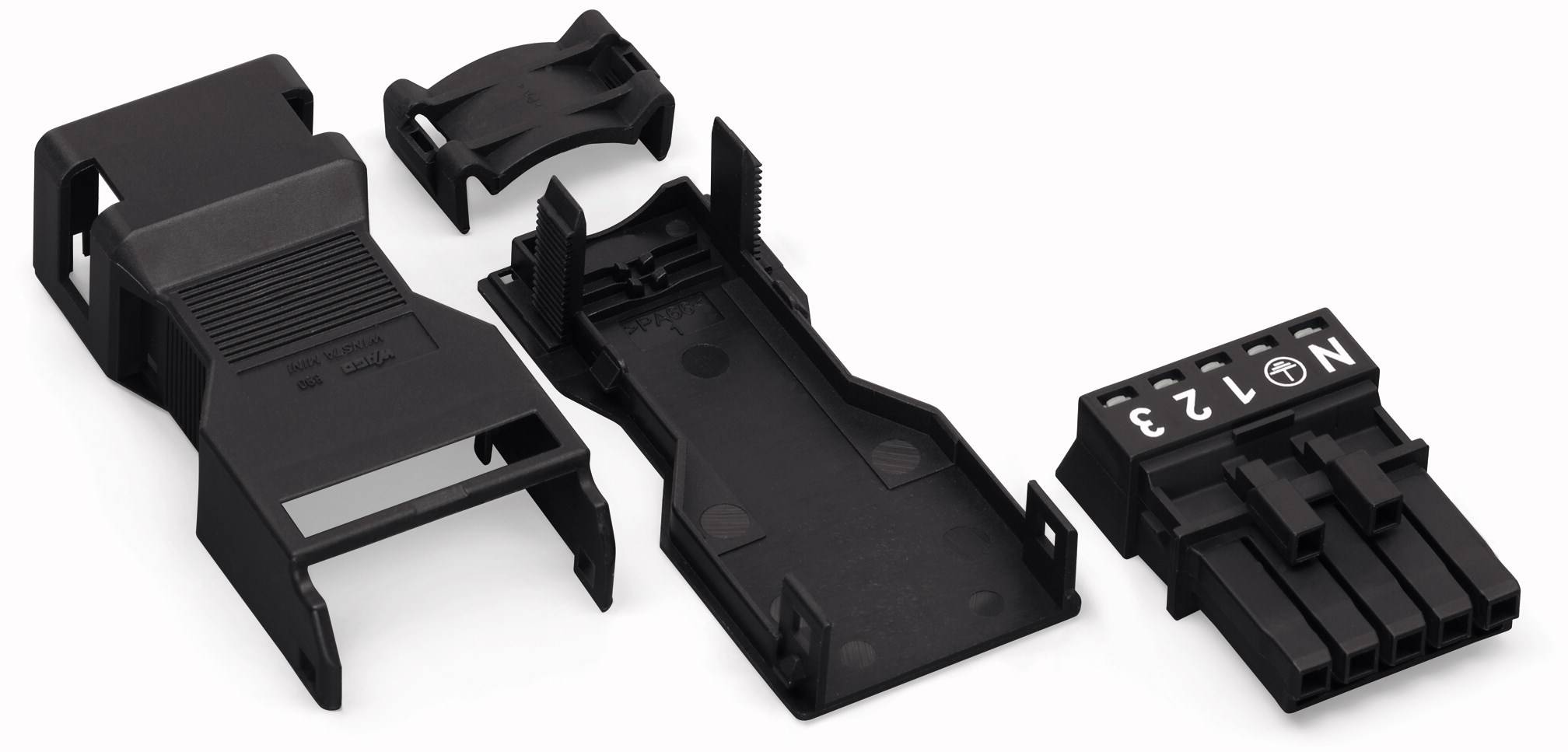WAGO 890-105 Netz-Steckverbinder WINSTA MINI Buchse, gerade Gesamtpolzahl: 5 13 A Schwarz 50 St.