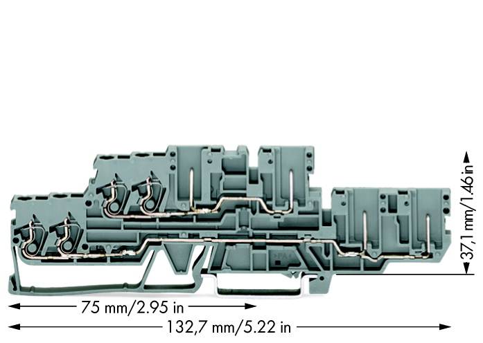 WAGO 870-131 Basisklemme 5mm Zugfeder Belegung: L, L Grau 40St.
