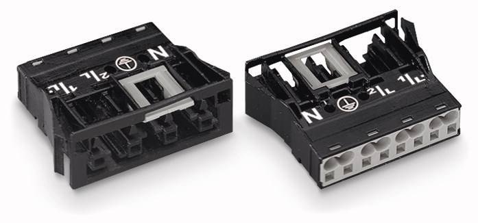 WAGO 770-704 Netz-Steckverbinder WINSTA MIDI Buchse, gerade Gesamtpolzahl: 4 25A Schwarz 100St.
