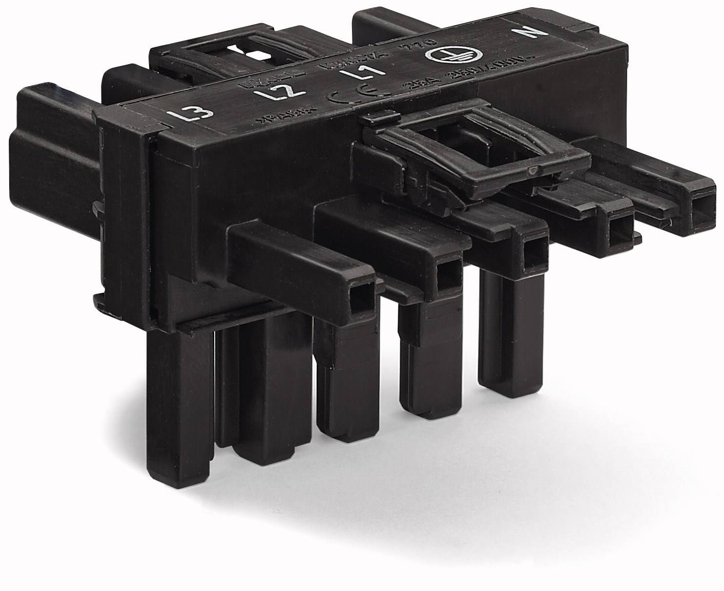 WAGO Netz-T-Verteiler Netz-Stecker - Netz-Buchse, Netz-Buchse Gesamtpolzahl: 5 Blau 50St.