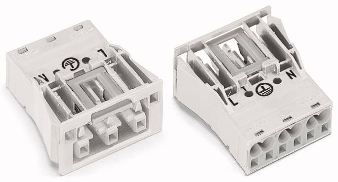 WAGO 770-723 Netz-Steckverbinder WINSTA MIDI Buchse, gerade Gesamtpolzahl: 3 25A Weiß 100St.