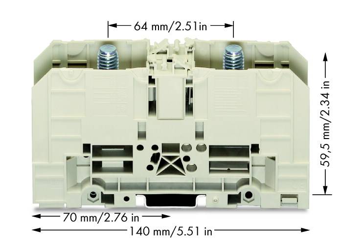 WAGO 400-490/490-003 Hochstromklemme 42 mm Bolzenanschluss Grau 5 St.