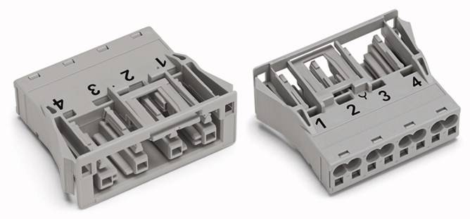 WAGO 770-744/060-000 Netz-Steckverbinder WINSTA MIDI Buchse, gerade Gesamtpolzahl: 4 25A Grau 100St.