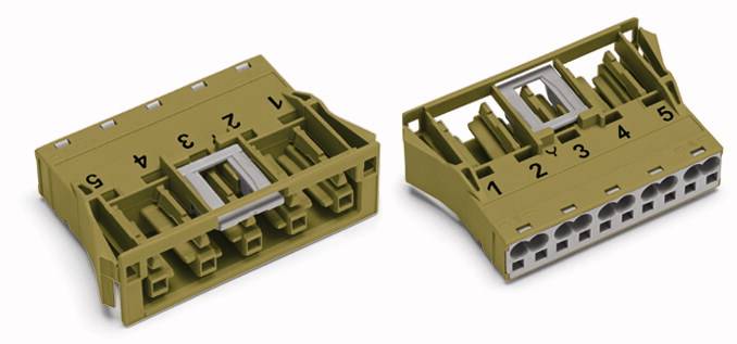 WAGO 770-765 Netz-Steckverbinder WINSTA MIDI Buchse, gerade Gesamtpolzahl: 5 25A Hellgrün 100St.