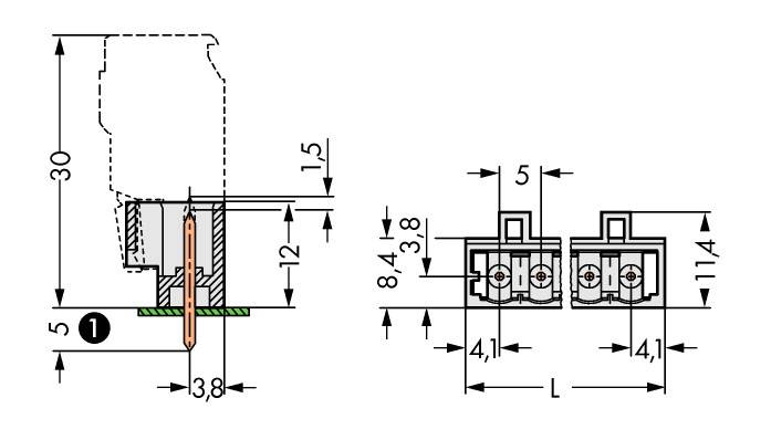 WAGO Stiftleiste (Standard) 1735 Polzahl Gesamt 3 Rastermaß: 5mm 721-133/001-000 200St.