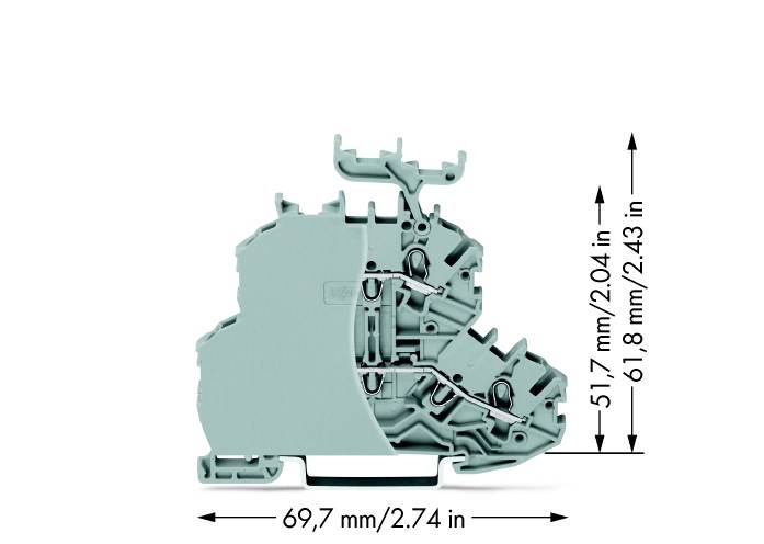 WAGO 2000-2231/099-000 Doppelstock-Durchgangsklemme 4.20mm Zugfeder Belegung: L, L Grau 50St.