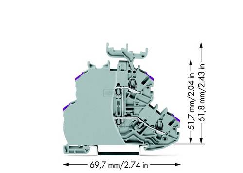 WAGO 2000-2238/099-000 Doppelstock-Durchgangsklemme 4.20 mm Zugfeder Belegung: L Grau 50 St.