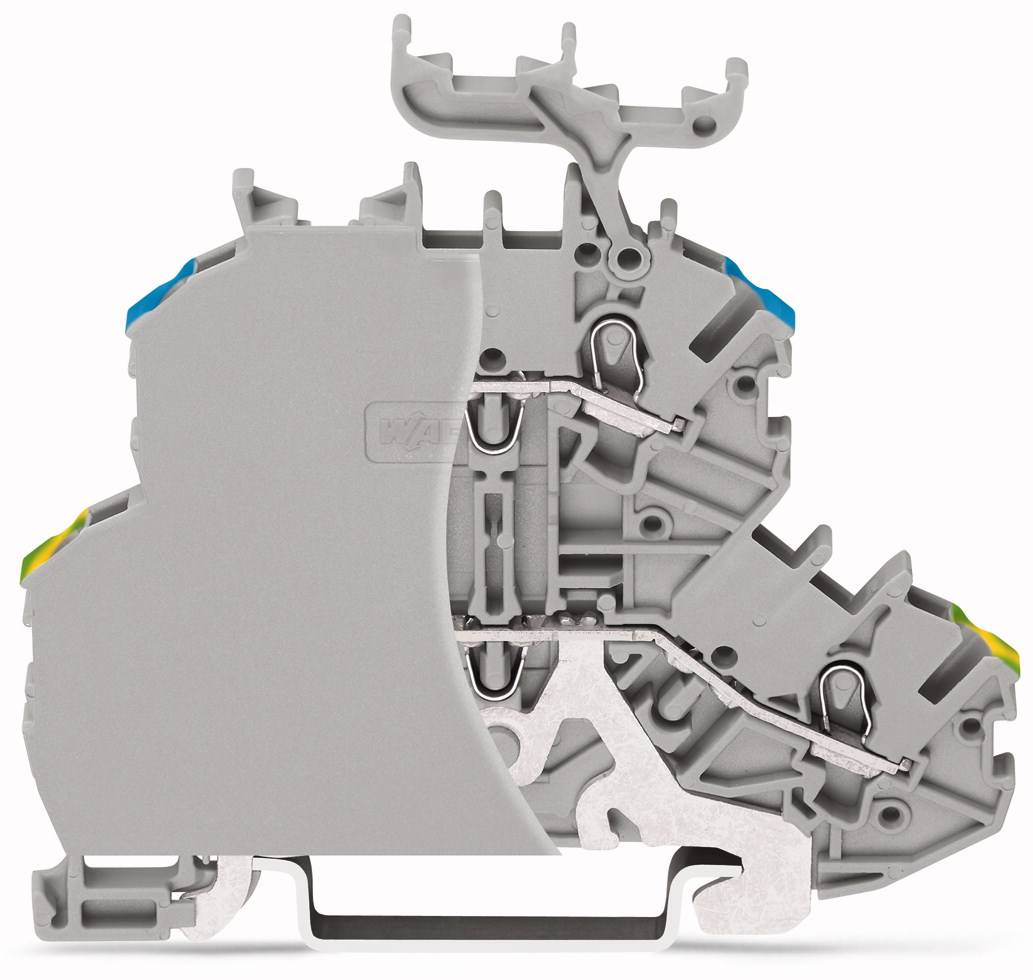 WAGO 2000-2257/099-000 Doppelstock-Durchgangsklemme 4.20mm Zugfeder Belegung: L Grau 50St.