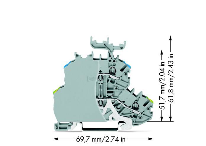 WAGO 2000-2247/099-000 Doppelstock-Durchgangsklemme 4.20mm Zugfeder Belegung: L Grau 50St.