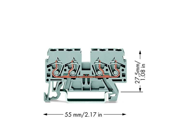 WAGO 870-831 Durchgangsklemme 5 mm Zugfeder Belegung: L Grau 100 St.