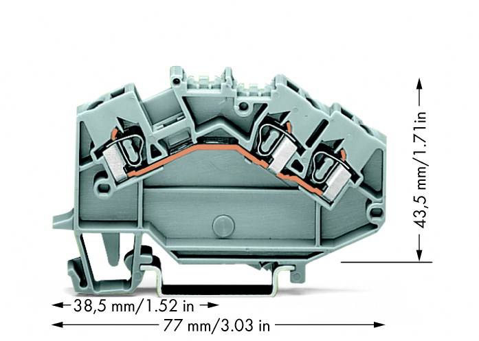 WAGO 780-631 Durchgangsklemme 5mm Zugfeder Belegung: L Grau 50St.