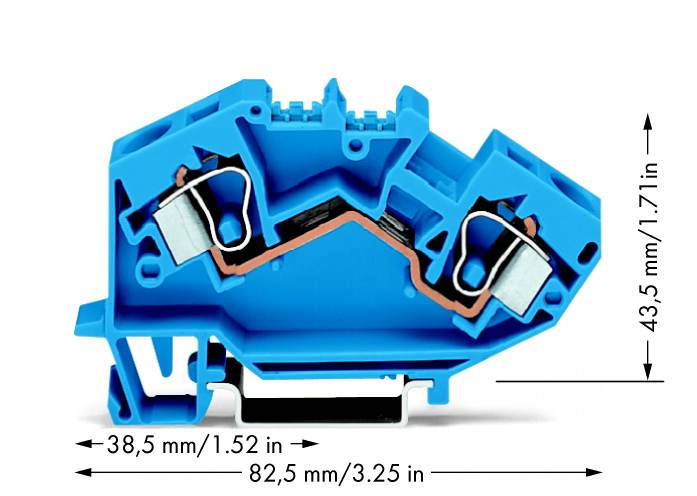 WAGO 784-604 Durchgangsklemme 10mm Zugfeder Belegung: N Blau 25St.