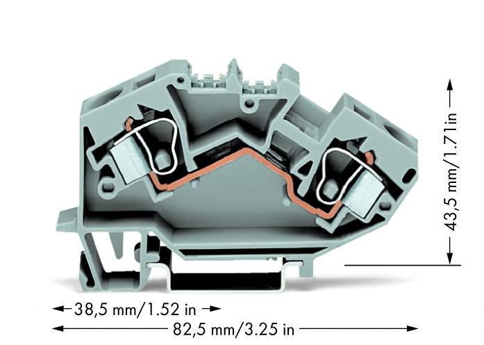 WAGO 784-601 Durchgangsklemme 10mm Zugfeder Belegung: L Grau 25St.