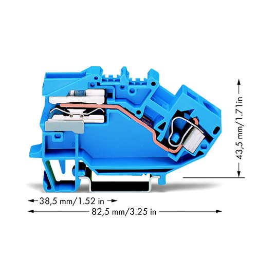 WAGO 784-613 Trennklemme 10mm Zugfeder Belegung: N Blau 25St.
