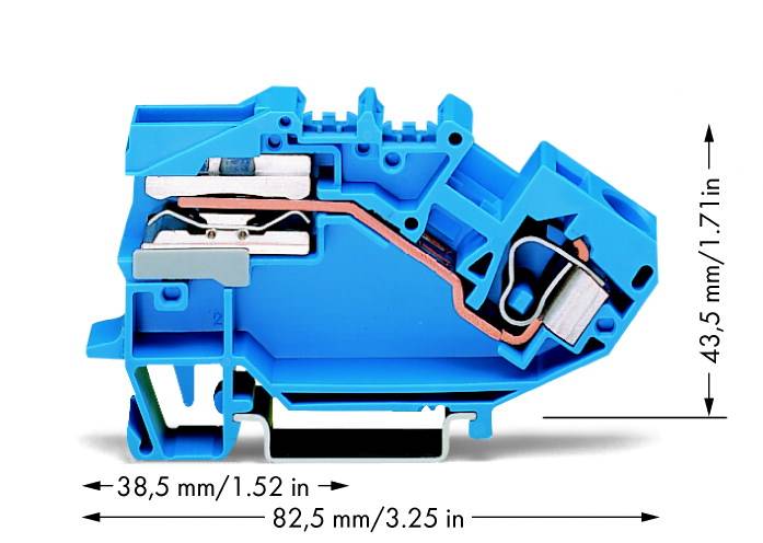 WAGO 784-613 Trennklemme 10mm Zugfeder Belegung: N Blau 25St.