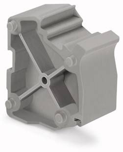 Graues, sechseckiges Bauteil mit Kreuzverstrebungen in der Mitte, verwendet in strukturellen Anwendungen oder als Verbindungselement.