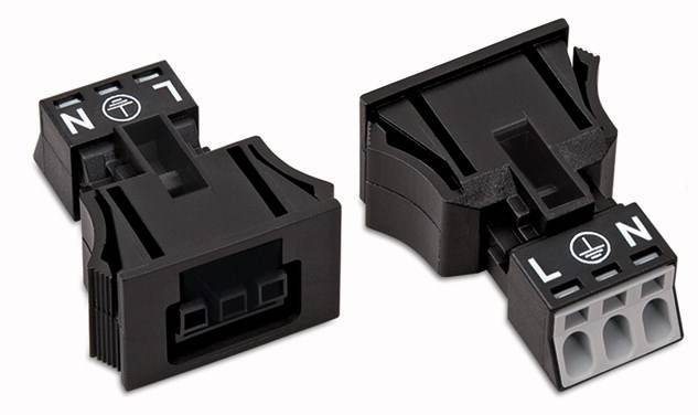 WAGO 890-703/006-000 Netz-Steckverbinder WINSTA MINI Buchse, gerade Gesamtpolzahl: 3 16A Schwarz 50St.