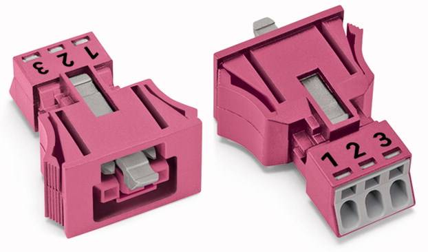 WAGO 890-783 Netz-Steckverbinder WINSTA MINI Buchse, gerade Gesamtpolzahl: 3 16A Pink 50St.