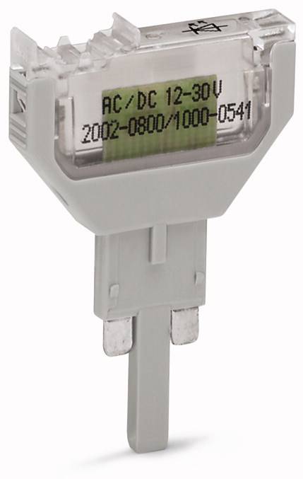 Elektrisches Bauteil mit Aufschrift 'AC/DC 12-30V 2002-0800/1000-0541', verwendet zur Spannungsanpassung oder Signalübertragung.