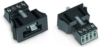 WAGO 890-754 Netz-Steckverbinder WINSTA MINI Stecker, gerade Gesamtpolzahl: 4 16A Grau 50St.