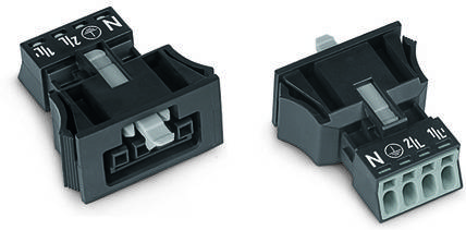 WAGO 890-744 Netz-Steckverbinder WINSTA MINI Buchse, gerade Gesamtpolzahl: 4 16 A Grau 50 St.