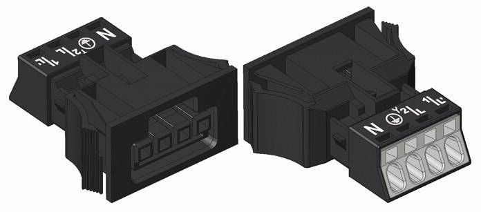 WAGO 890-704 Netz-Steckverbinder WINSTA MINI Buchse, gerade Gesamtpolzahl: 4 16A Schwarz 50St.