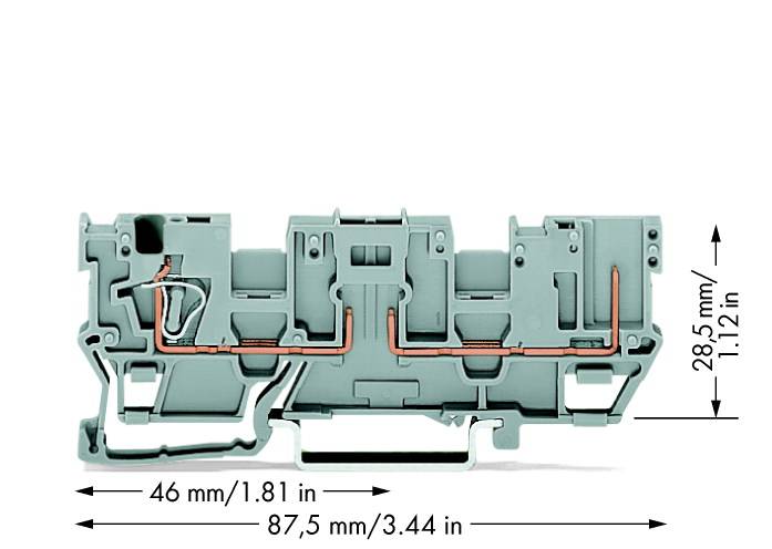 WAGO 769-181 Basisklemme 5mm Zugfeder Belegung: L Grau 50St.