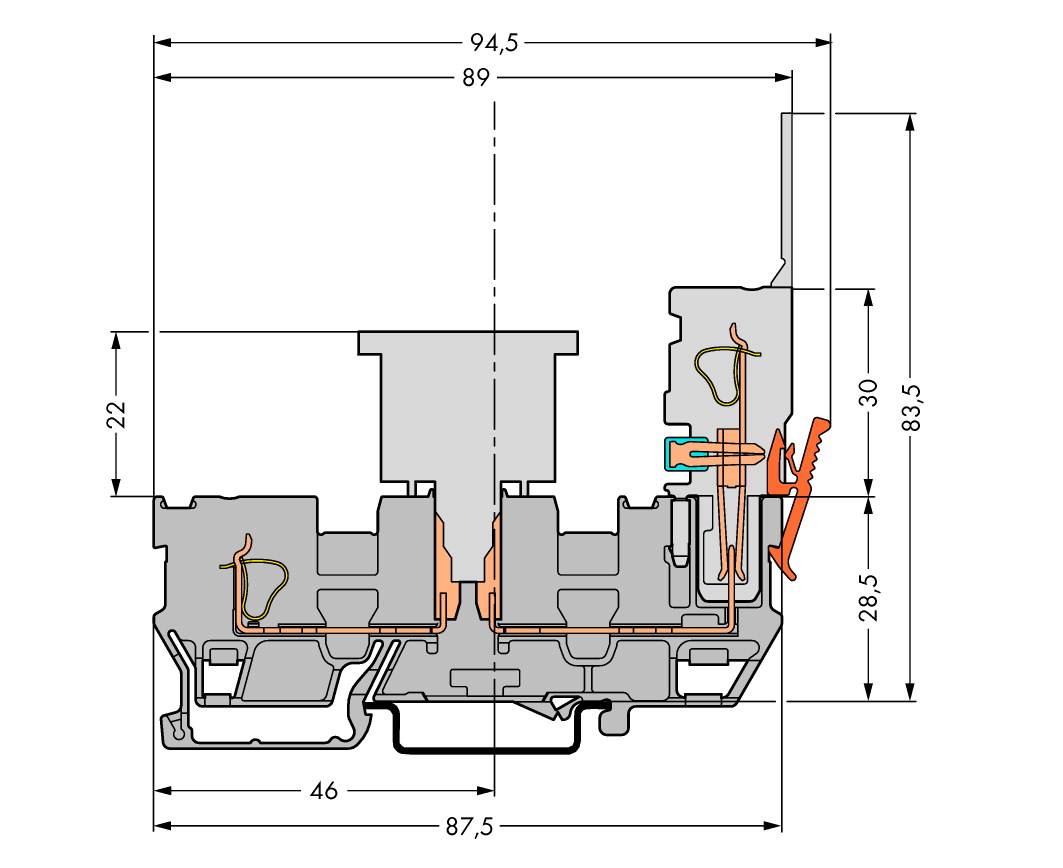 WAGO 769-181 Basisklemme 5 mm Zugfeder Belegung: L Grau 50 St.