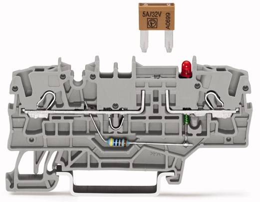 WAGO 2002-1981/1000-413 Sicherungsklemme 5.20 mm Zugfeder Grau 50 St.