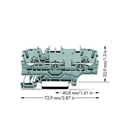 WAGO 2002-1901 Durchgangsklemme 5.20mm Zugfeder Belegung: L Grau 50St.