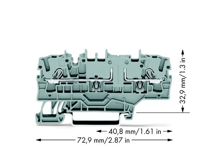 WAGO 2002-1901 Durchgangsklemme 5.20mm Zugfeder Belegung: L Grau 50St.