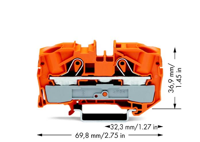 WAGO 2016-1202 Durchgangsklemme 12 mm Zugfeder Orange 20 St.