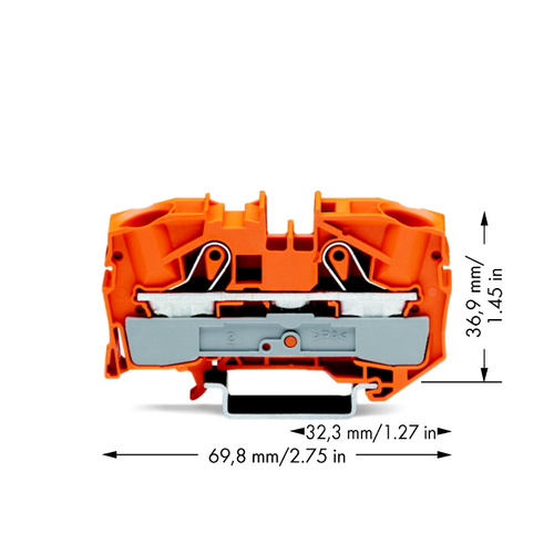WAGO 2016-1202 Durchgangsklemme 12mm Zugfeder Orange 20St.