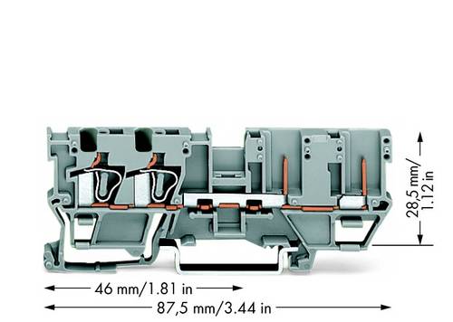 WAGO 769-171 Basisklemme 5 mm Zugfeder Belegung: L Grau 50 St.