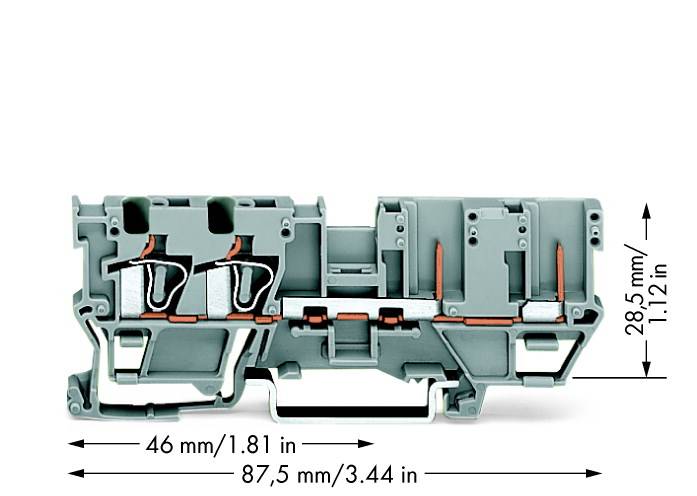 WAGO 769-171 Basisklemme 5mm Zugfeder Belegung: L Grau 50St.