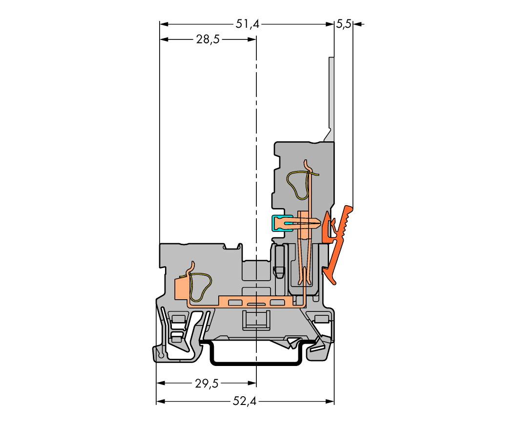 WAGO 769-176 Basisklemme 5 mm Zugfeder Belegung: L Grau 100 St.
