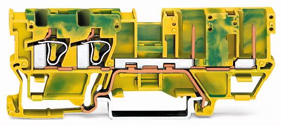 WAGO 769-217 Basisklemme 5mm Zugfeder Belegung: PE Grün, Gelb 50St.