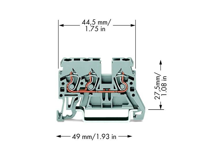 WAGO 870-681 Durchgangsklemme 5mm Zugfeder Belegung: L Grau 100St.