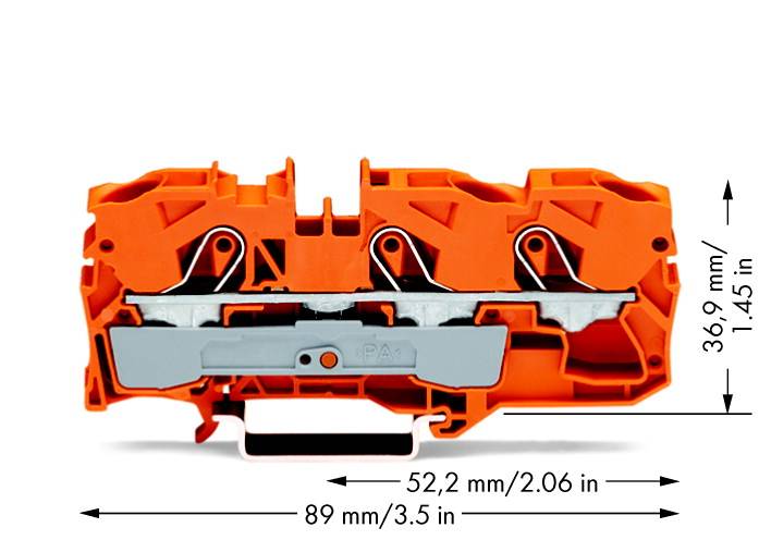 WAGO 2010-1302 Durchgangsklemme 10 mm Zugfeder Orange 25 St.