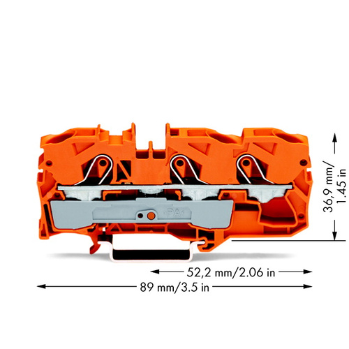 WAGO 2010-1302 Durchgangsklemme 10mm Zugfeder Orange 25St.