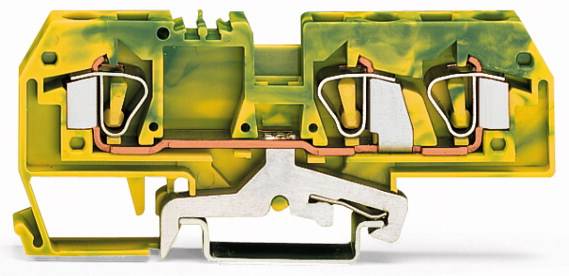 WAGO 282-687/999-950 Schutzleiterklemme 8mm Zugfeder Belegung: PE Grün, Gelb 25St.