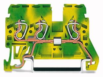 WAGO 870-687 Schutzleiterklemme 5mm Zugfeder Belegung: PE Grün, Gelb 100St.