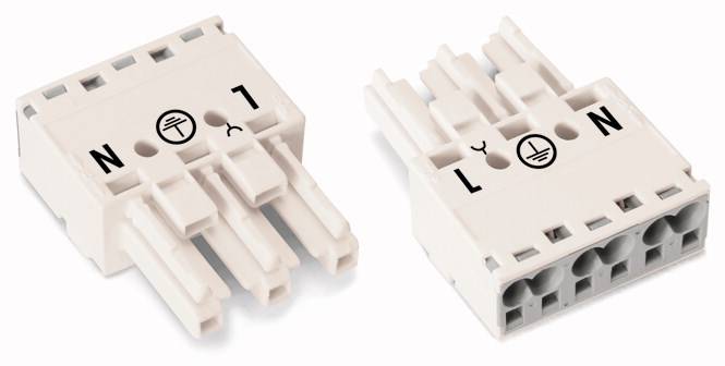WAGO 770-223 Netz-Steckverbinder WINSTA MIDI Buchse, gerade Gesamtpolzahl: 3 25 A Weiß 100 St.